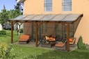 Vorschaubild Skan Holz Terrassenüberdachung Venezia mit Mittelpfosten Breite 648 cm