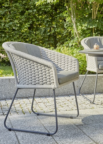 Diamond Garden Stuhl RHODOS, Edelstahl Dunkelgrau / Rope / Sunproof (100 % Polypropylen) - Auslaufartikel