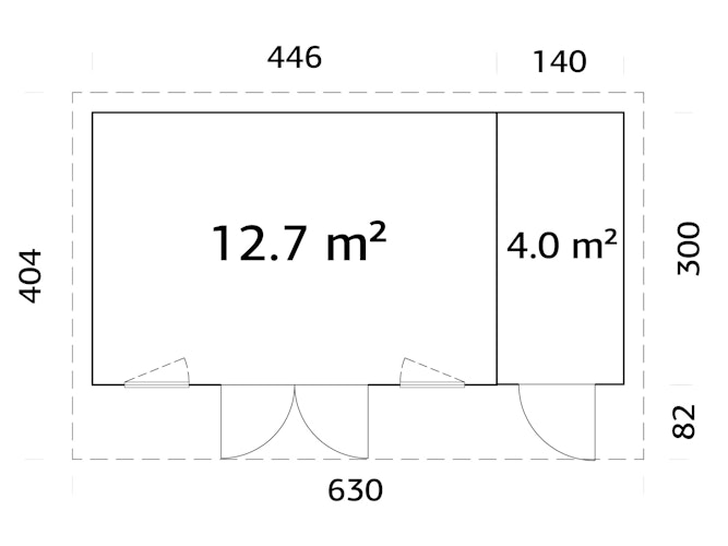 Palmako Gartenhaus Aurelia 16,7 m² - 44 mm