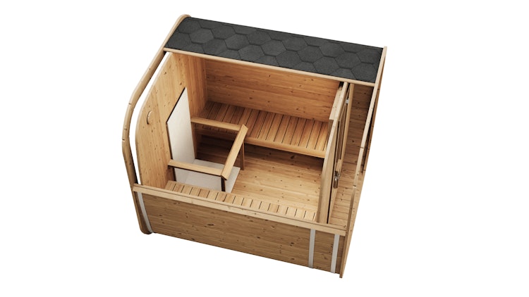 Weka Design Saunahaus Laadi 2 mit Thermoholz - 28/42 mm