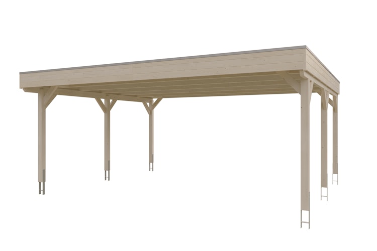 Skan Holz Grunewald - Flachdach Carport aus Leimholz Breite 622 cm