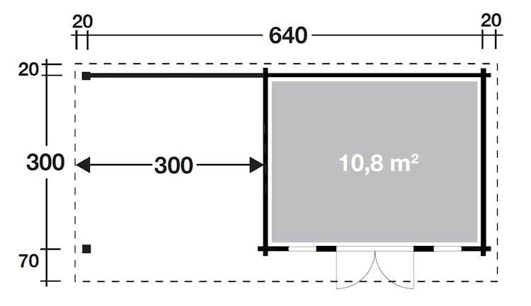 Wolff Finnhaus Gartenhaus Trondheim 70-A isolierverglast XL mit Anbau 300 cm