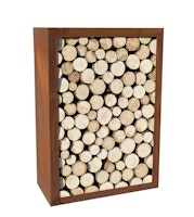 Badeko Holzregal „Lounge“ einfach – 160x70 cm in Edelrostoptik