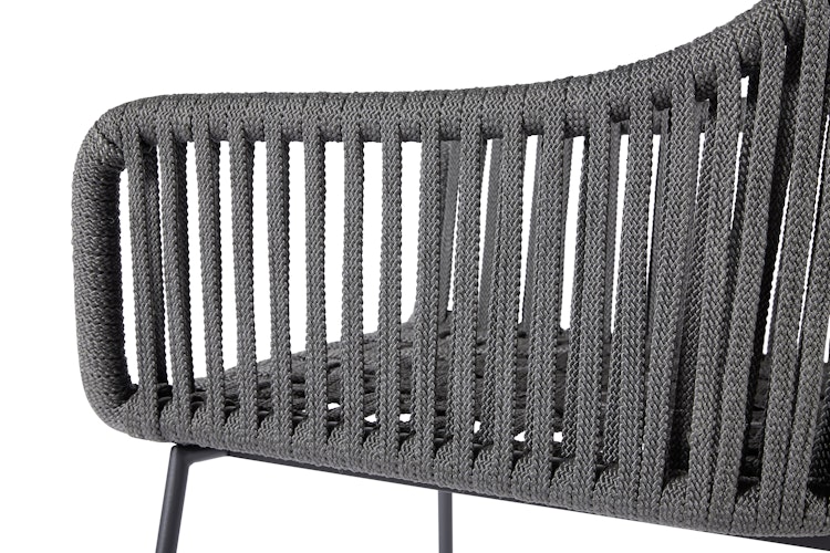 B-Ware Diamond Garden Stuhl KRETA, Edelstahl Dunkelgrau / Rope Dunkelgrau / Kissen Sunproof (100 % Polypropylen) Dunkelgrau