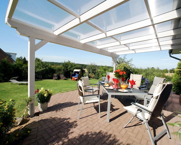 Skan Holz Terrassendach Ancona Leimholz o. Mittelpfosten 434 cm