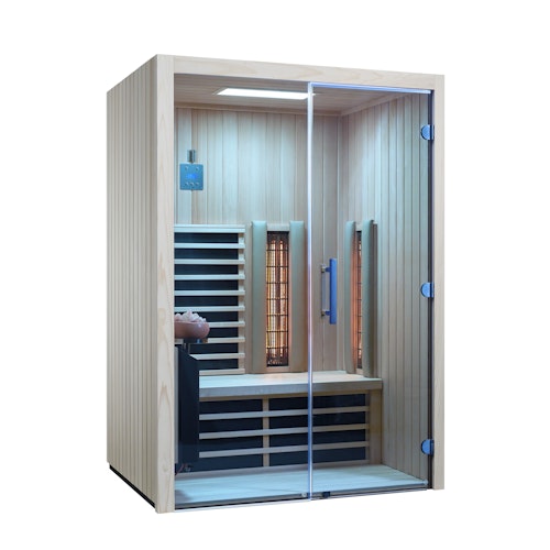 Infraworld Infrarotkabine TrioSol Design 145 Tanne VG inkl. 5-teiligem gratis Zubehörset