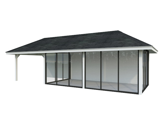 Palmako Pavillon Bianca 24,9 m² Set 518 Slide Plus mit Isolierglas-Schiebetüren
