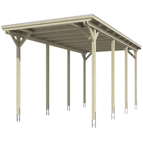 Skan Holz Caravan-Carport Emsland 404x846 cm mit erhöhter Einfahrt
