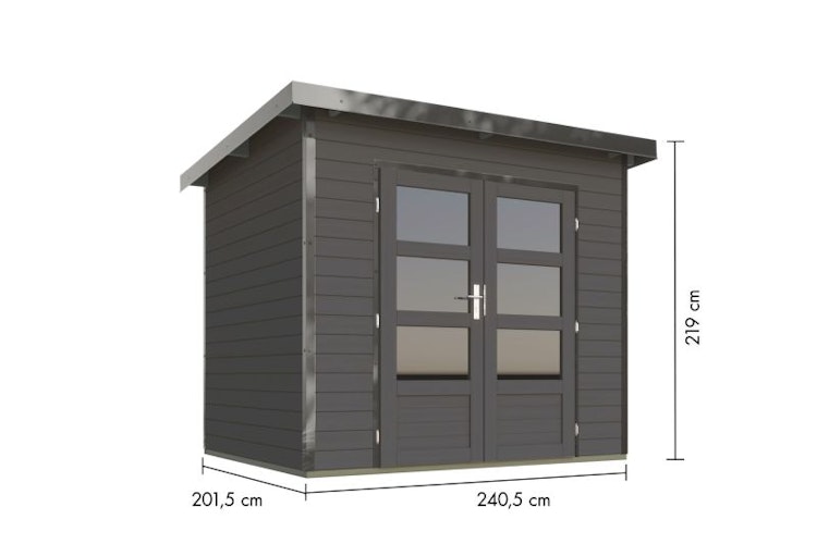 Karibu Metall-Holzgartenhaus Hybridhaus Pluto A/B - 28 mm/0,5 mm