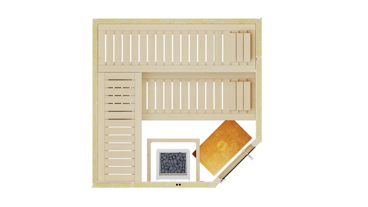 Weka Elementsauna Varberg 3 - 68 mm Sparset 1 inkl. 7,5 kW Ofen mit Steuergerät