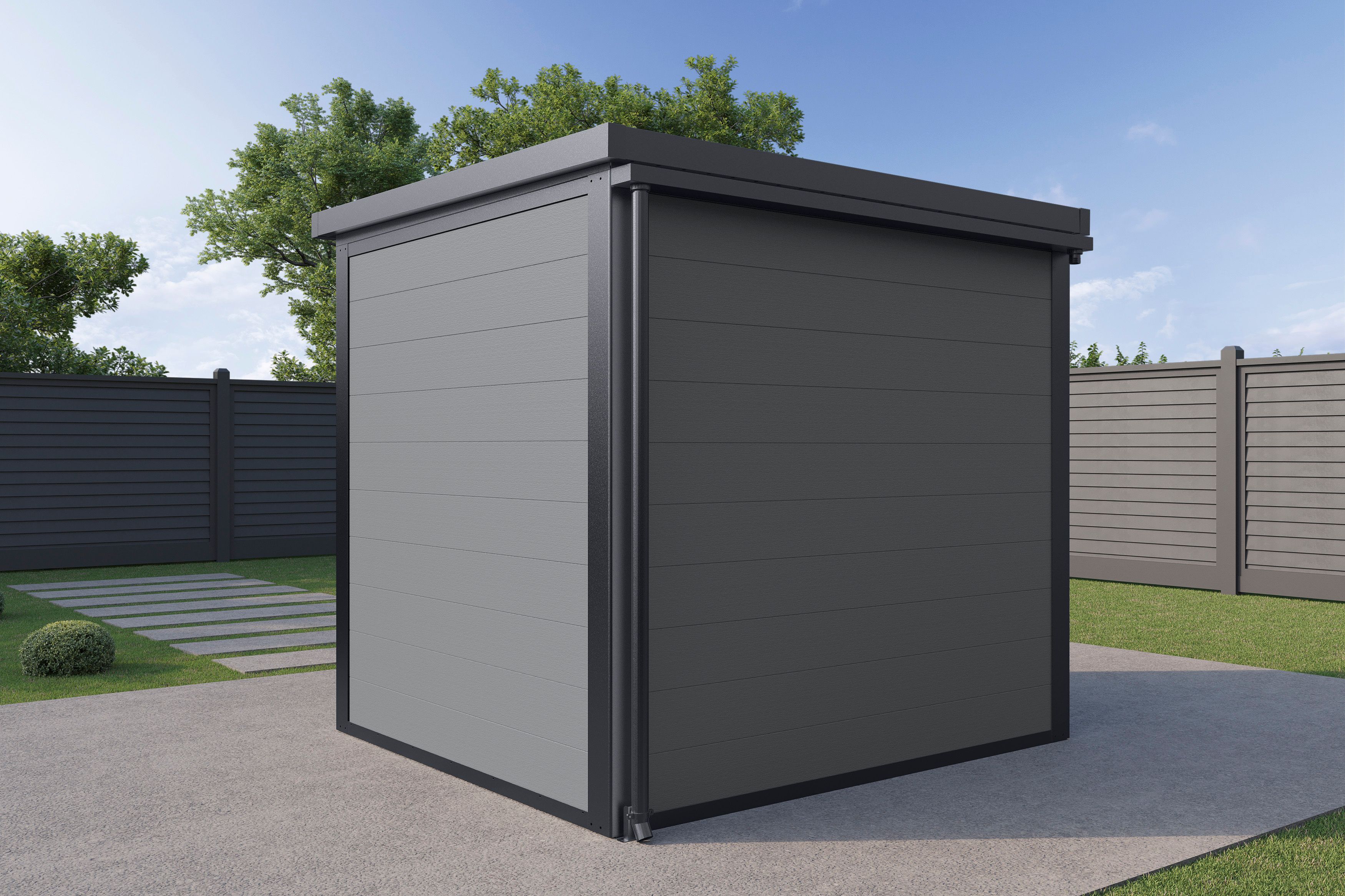 Wolff Finnhaus Metall-Dachrinnenset 230 cm mit 1 Fallrohr für Juna, Ulrik & Linnea