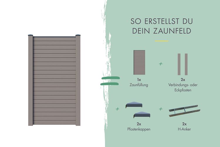 Karibu Sichtschutzzaun Blickdicht 900 x 1860 mm 