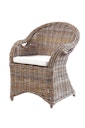 Vorschaubild Garden Pleasure Tischgruppe FREMONT / BREST, Tisch Ø 110 + 4 Sessel, Akazie / Kubu Rattan / Kissen 100 % Polyester