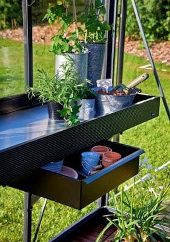 Juliana Alutisch integriert mit Schubade, schwarz, 3 Sektionen