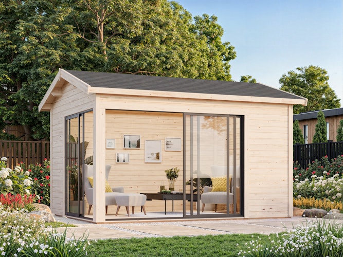 Palmako Gartenhaus Amanda 11,2 m² Slide Plus - 44 mm