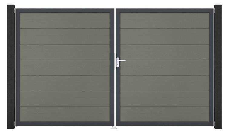 GroJa Solid Grande Tor 2-flügelig 3000 x 1800 mm, Alu-Rahmen Anthrazit DB 703