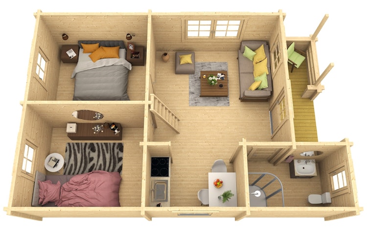 Wolff Finnhaus Gartenhaus Ferienhaus Spessart 92-E