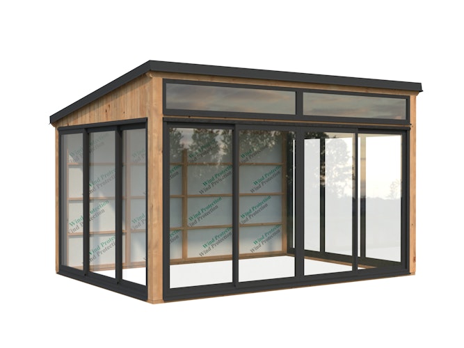 Palmako Glashaus Saga 11,6 m² Slide Plus (Wintergartenanbau inkl. Rückwand)