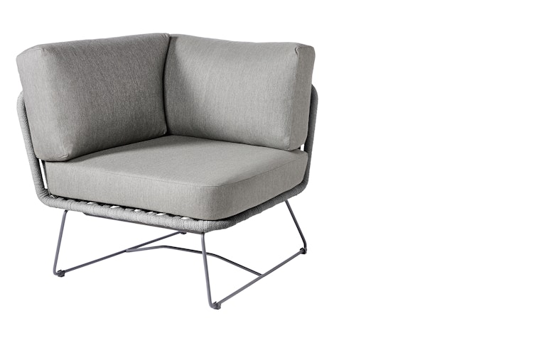 Diamond Garden Lounge-Set MILOS, Sofa + 2x Tisch + Hocker, Edelstahl Dunkelgrau / HPL / Rope Dark Grey / Sunproof (100 % Polypropylen)