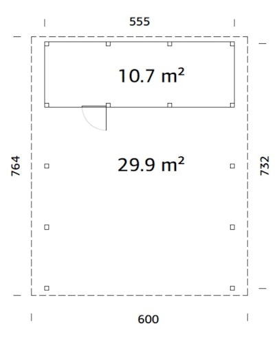 Palmako Carport Karl 40,6 m² mit Geräteraum