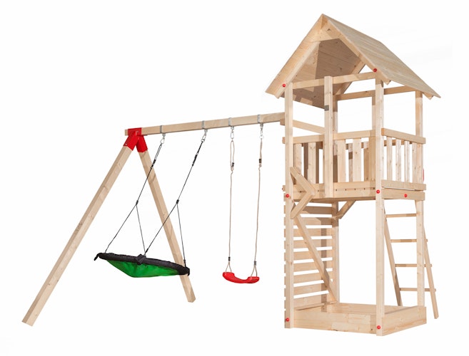Weka Tabaluga Drachenturm mit Satteldach inkl. Schaukel und Sandkasten
