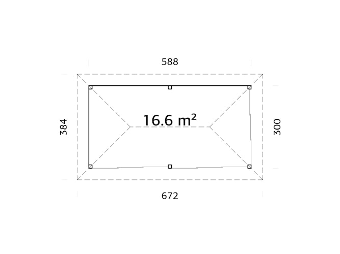 Palmako Pavillon Bianca 16,6 m² Set 202 Slide - 28 mm