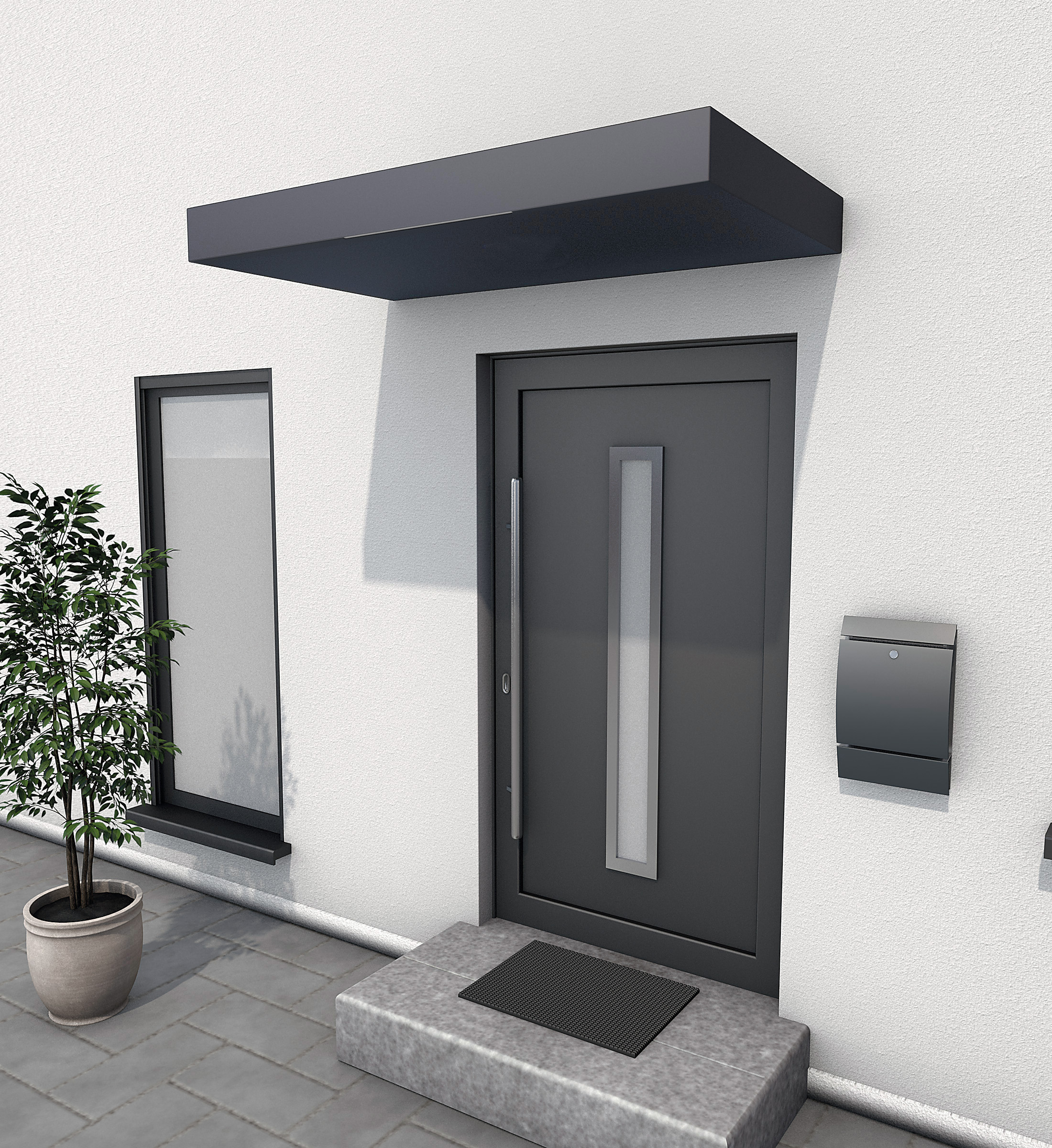 Gutta Rechteckvordach BS 160 in kubischem Design (neues Modell)