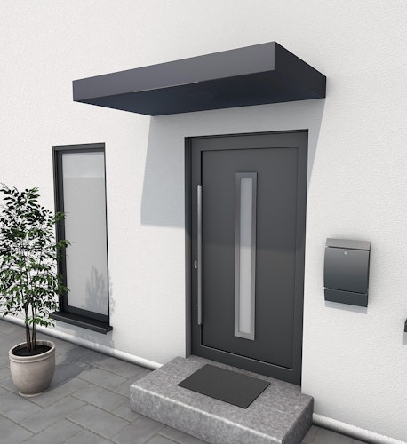 Gutta Rechteckvordach BS 200 in kubischem Design (Restposten in Farbe DB703 FS)