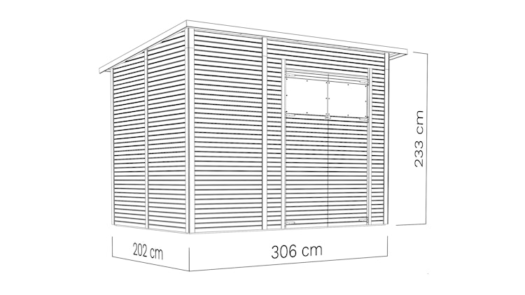 Bertilo Gerätehaus Pent Modern 4 - 18 mm
