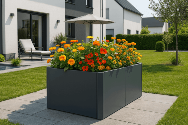 Premium Hochbeet aus Stahl anthrazit 160 x 80 x 75 cm