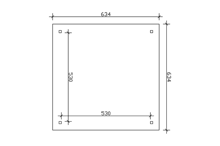 Skan Holz Carport Taunus 634 x 634 cm