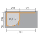 Vorschaubild Weka Designhaus 213 B 28 mm inkl. 300 cm Anbau