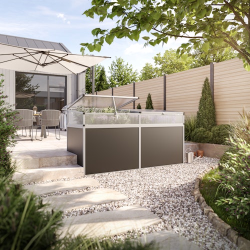 KGT Aluminium Hochbeet 210 - Profile pressblank - B2,05 x T0,91 x H0,77 m - 1185 l 