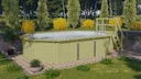 Vorschaubild Karibu Pool Modell X4 610 x 400 cm mit Terrasse - kesseldruckimprägniert mit Metallecken