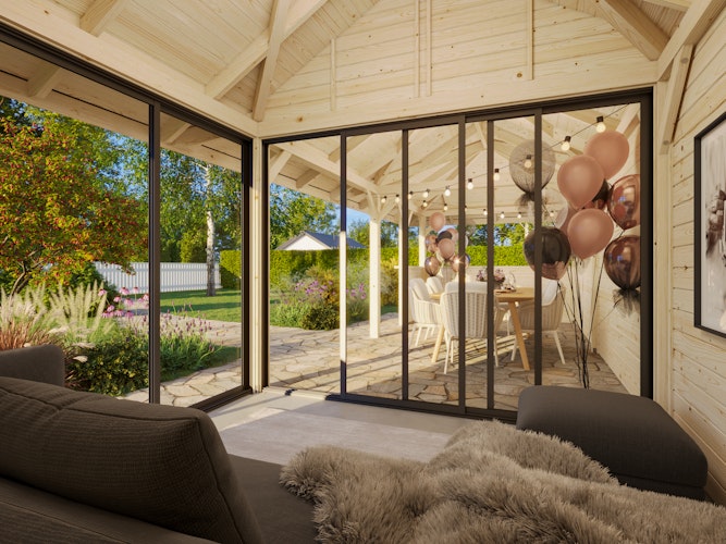 Palmako Pavillon Bianca 24,9 m² Set 215 Slide - 28 mm