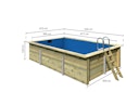 Vorschaubild Karibu Rechteck Pool Gr. 3 - 350 x 530 cm - kesseldruckimprägniert Sparset mit Filteranlage 