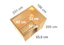 Vorschaubild Karibu Sauna Sonara - Massivholzsauna mit Fronteinstieg 38 mm inkl. gratis Sauna-Zubehörset im Wert von 234,94 €