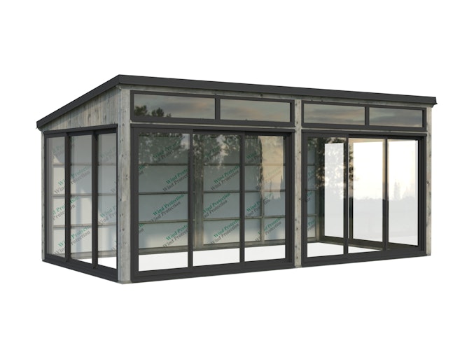 Palmako Glashaus Saga 16,2 m² Slide Plus (Wintergartenanbau inkl. Rückwand)