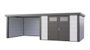Vorschaubild Telluria Metallgerätehaus Classico 3330 mit Lounge Anbau large (ca. 344 cm Breite)