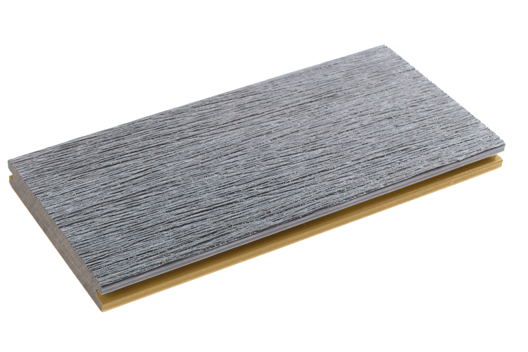 Fiberdeck Vintage WPC-Terrassendiele Bi-Color Lunar Grey/Cedar massiv 23 x 210 mm