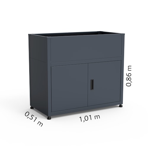 KGT Hochbeet UrbanGrow M-Space inkl. Stauraum - B 101 x T 51 x H 86 cm