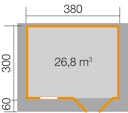 Vorschaubild Weka 28 mm Gartenhaus 111 mit Vordach (60 cm)