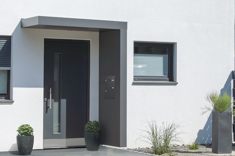 Gutta Rechteckvordach BS Plus 160 Sondermaß inkl. Seitenteil und Briefkasten  (neues Modell)