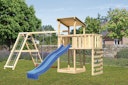 Vorschaubild Akubi Kinderspielturm Anna mit Pultdach inkl. Kletterwand, Wellenrutsche, Anbauplattform, Doppelschaukel und Klettergerüst