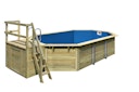 Vorschaubild Karibu Pool Modell X4 610 x 400 cm mit Terrasse - kesseldruckimprägniert mit Metallecken