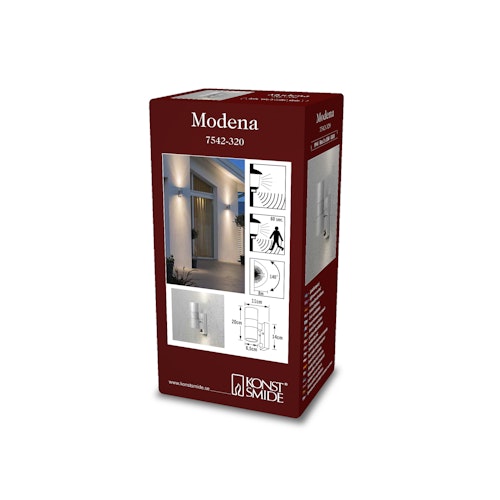 Konstsmide Halogenspot Modena, galvanisiert, klares Glas, mit Sensor (7542-320)