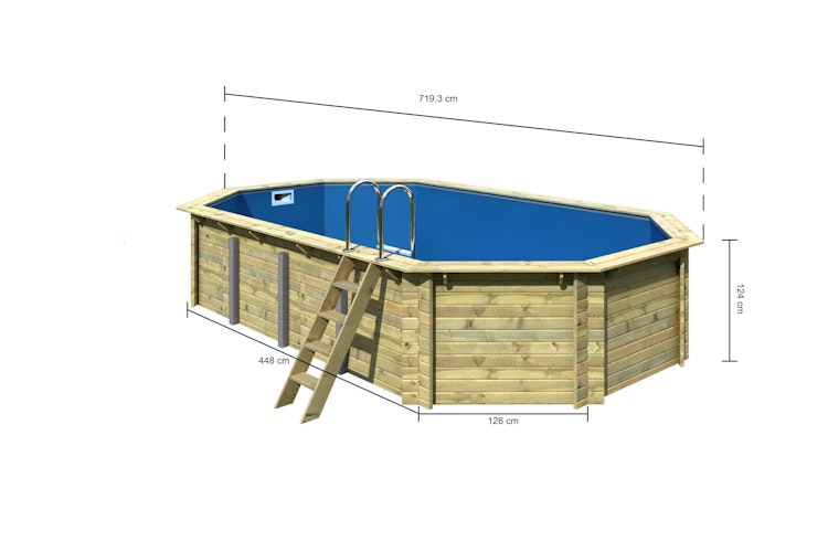 Karibu Pool Modell 5 Classic A 700 x 400 cm - kesseldruckimprägniert Aktionsangebot