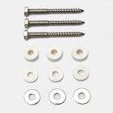 BambusBASIS Montageset SEITE für pfostenlose Montage - 3 Schrauben, Distanzstücke 5mm & 10mm, Unterlegscheiben, V2AZubehörbild