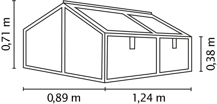 Vitavia Frühbeet Zola mit 4 Dachfenstern  B 124 x T 89 x H 71 cm