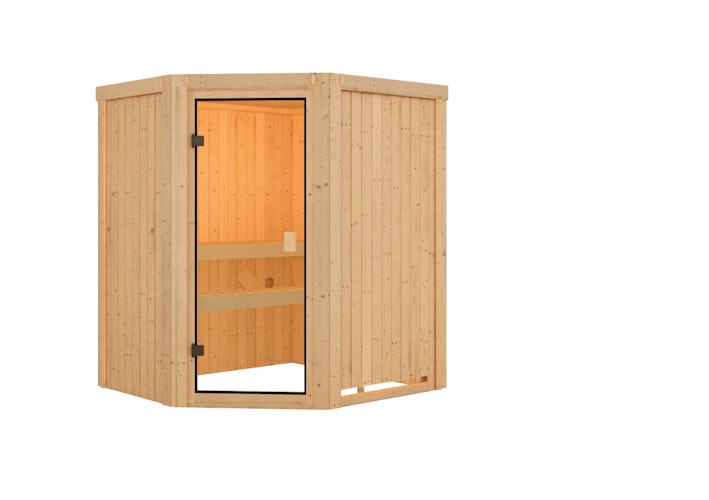 Karibu Woodfeeling Sauna Faurin - 68 mm Aktionssauna inkl. gratis Sauna-Zubehörset im Wert von 234,94 €